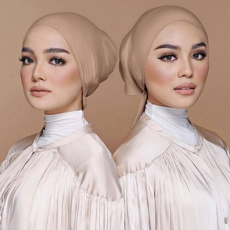 Mũ Turban Bông, Màu Trơn Trùm Kín, Dành Cho Nữ, Mũ Dưới, Mũ Trùm Đầu, Cổ Và Đầu, Dưới, U1A3, 1 Mảnh 4