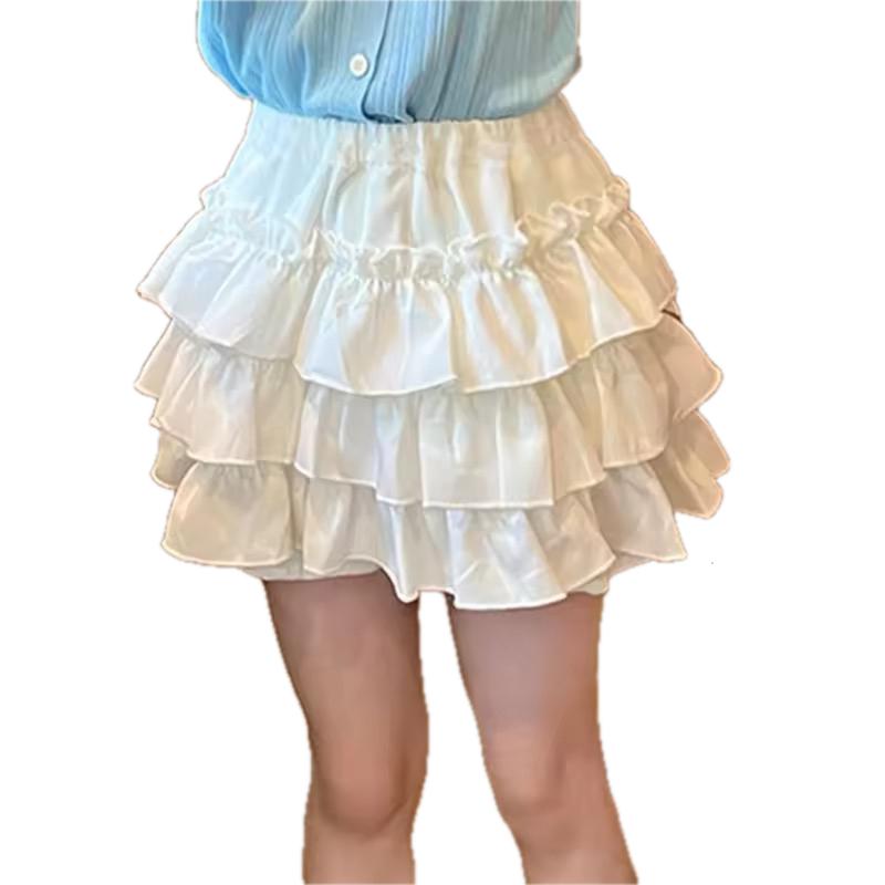 Product Introduction of Chân váy Nữ xoè có quần 3 tầng lưng thun co giãn bản cao, Màu đen chân  váy quần  áo ngắn Women Nhung quần  váy  nữ  ngắn chân  váy  phồng quần  bí 10