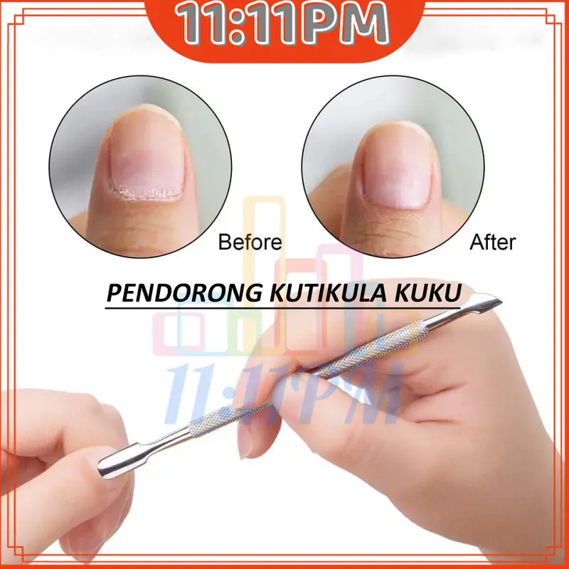 Alat Pendorong Kulit Kutikula Nail Pembersih Kuku Kutikula Pusher Manicure Cuticle Pusher Stainless Steel 1
