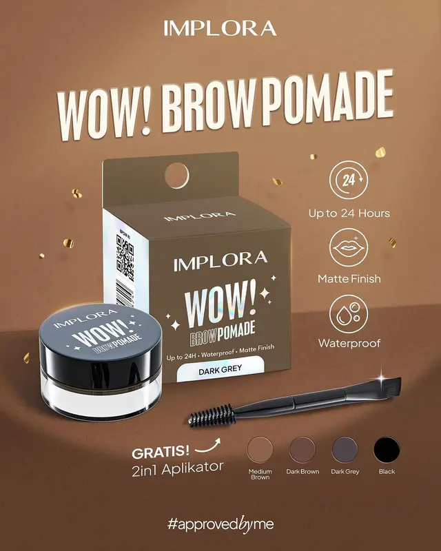 Implora Wow Brow Pomade 24hr Waterproof Eyebrow Alis Pensil 1