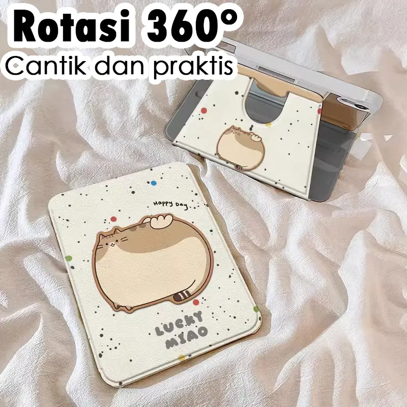 360 Rotating Berlaku untuk Samsung Galaxy tab A7 A7lite A8 A9 A9Plus Casing Tablet galaxy tab S7 S8 S9 S9FE S9Plus cover case lhm1172 Sarung Tablet dengan dudukan 0