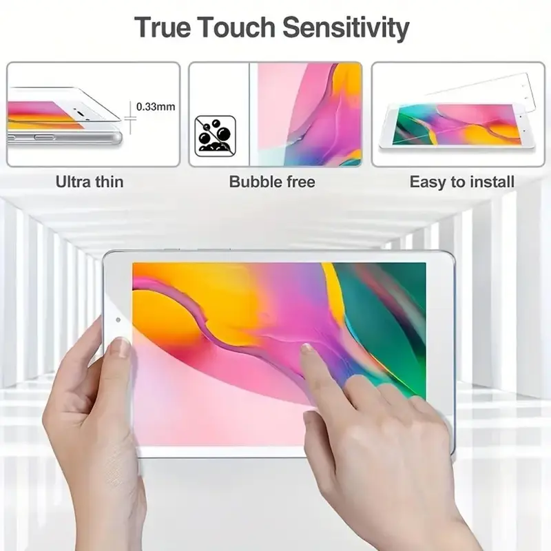 GIROUETTE GIROUETTE HD Soft Film for Galaxy Tab A8 10.5 2021/A 10.1 2019/S8/S8+/S8 Ultra, 2 Counts Invisible Fit Screen Protector, Barely-There Touch Screen Protector 3