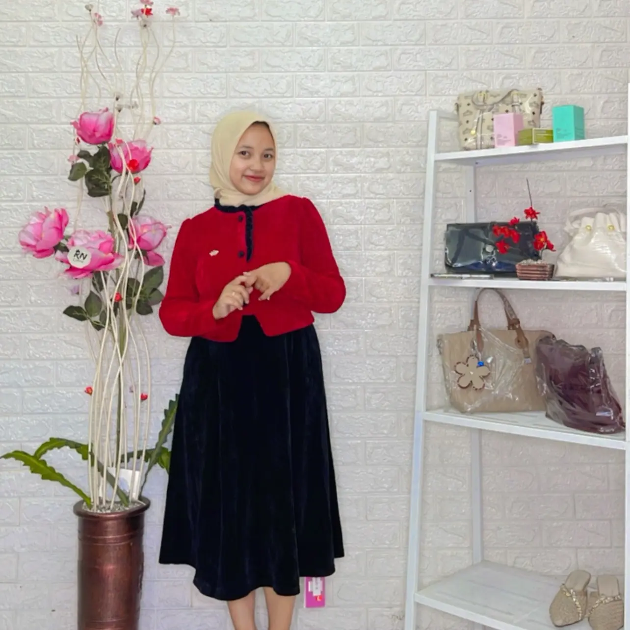 Midi Dress Wanita Premium Tunik Import