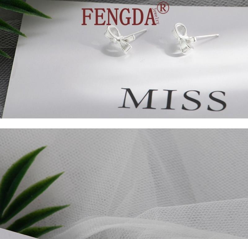 Product Introduction of Cod Bow Stud Earrings Simple Cute Cutout Earrings  MLER585 Gold 19
