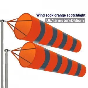 150cm Windshock Arah Angin Oranye Windsock Petunjuk Arah Mata Angin Reflektif Luminous Wind Sock / Windsock