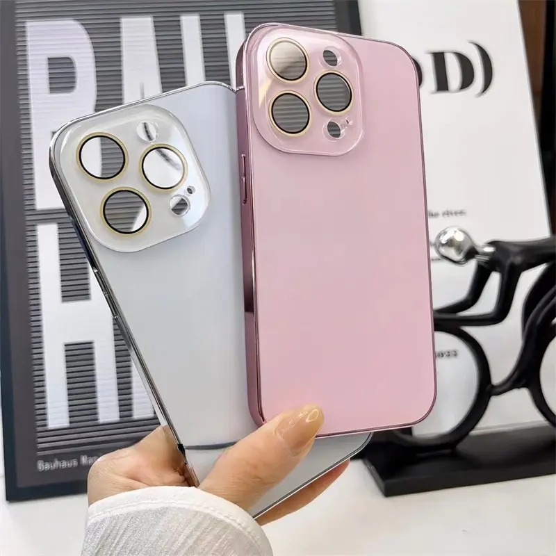 Ốp Điện Thoại Kính Nhám Chính Hãng Thiết Kế Sang Trọng, Tương Thích Với iPhone 15 Pro Max, 11, 12, 13, 14 Pro Max, 14, 15 Plus, Ốp Chống Sốc PC Mạ, Có Bảo Vệ Màng Ống Kính Ốp Lưng Cứng Phụ Kiện 7