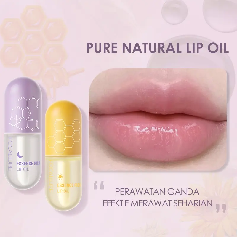[Official] FOCALLURE Pure Natural Lip Oil Day & Night Moisturized Repaired Lip Treatments 0