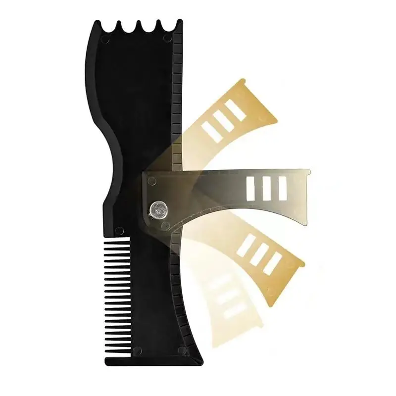 Random Color Rotatable Beard Styling Comb, 1 Box Adjustable Beard Styling Ruler, Professional Beard Styling Tool For Men 5
