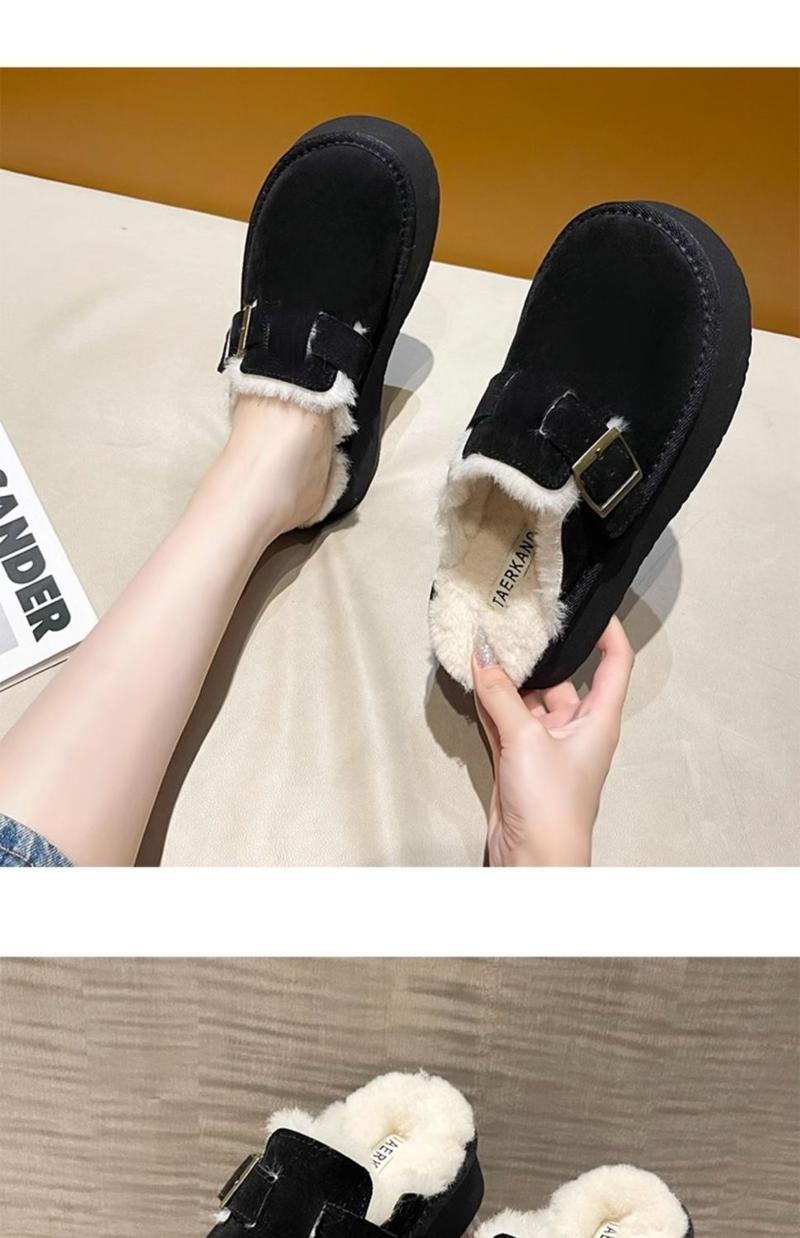 Product Introduction of Dép Lê Bên Ngoài Nữ, Furry, Tăng Chiều Cao, Boken Mới, Bít Mũi, Lót Lông Cừu Lười, Ấm Áp, Đế Lười, 20242024 11