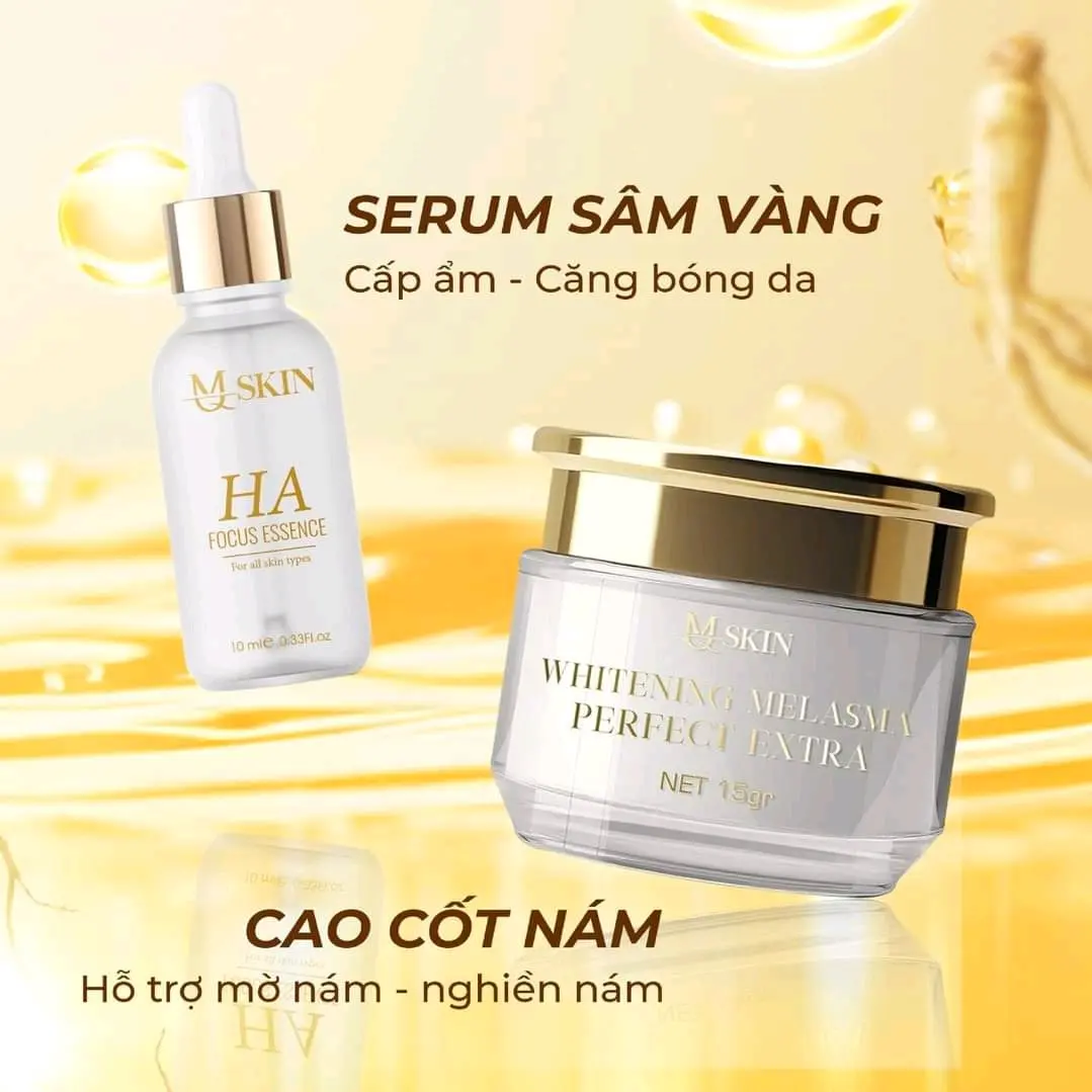 COMBO KEM FACE ĐÊM VÀ SERUM SÂM VÀNG MQSKIN _HỖ TRỢ DƯỠNG DA