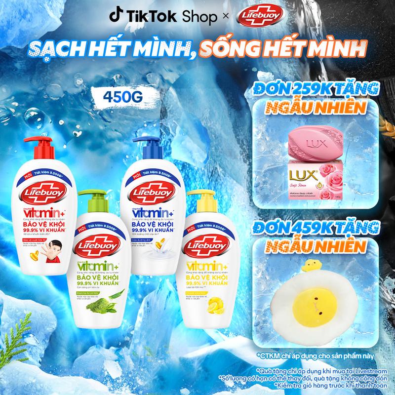 Nước Rửa Tay Lifebuoy Công thức Vitamin+ Hỗ Trợ Bảo Vệ Vượt Trội 10 450g/Chai [1]