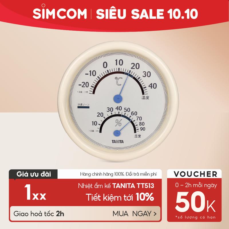 Nhiệt ẩm kế cơ học Tanita TT513 chính hãng Nhật Bản,đo nhiệt độ, độ ẩm , sử dụng trong phòng cho gia đình, bảo hành 1 tháng