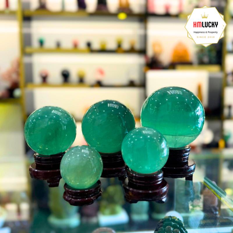 Product Introduction of Quả Cầu Đá Phong Thủy Flourite, Bi Cầu Đá Thạch Anh Xanh Tự Nhiên 100%, Nhiều Kích Cỡ (Tặng Đế Gỗ) 3