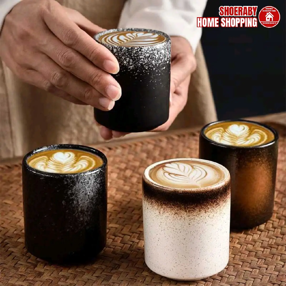 Gelas Minum Teh Gaya Jepang Cangkir Kopi Keramik Estetik 140ml RHE - EP025 Gelas Minuman Cafe Unik