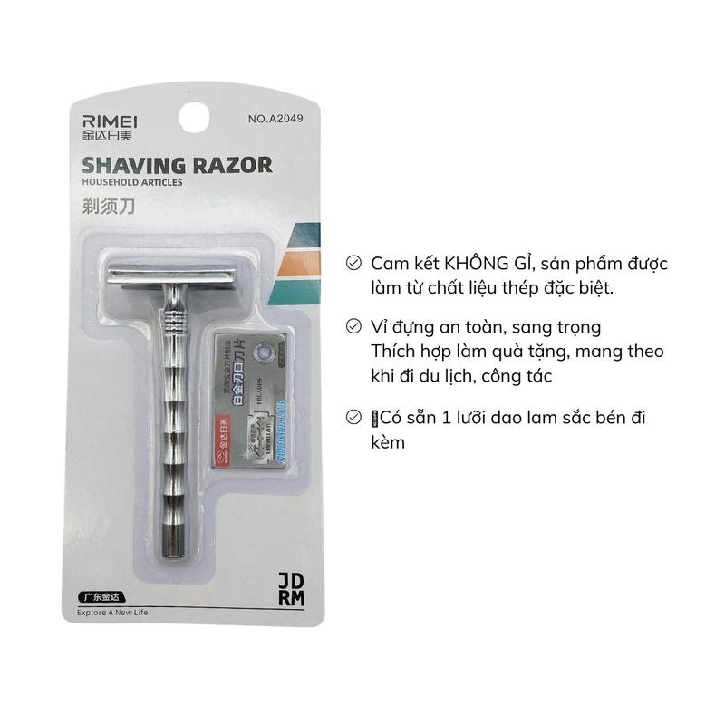 Dao Cạo Râu Inox Không Gỉ RIMEI A2049, Cam Kết Không Gỉ 4