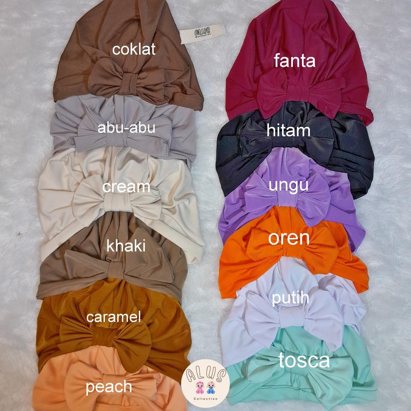 1 Losin 12 Pcs Turban Kupu Bayi dan Anak | Paket Usaha | Warna Random | Alus Collection 6