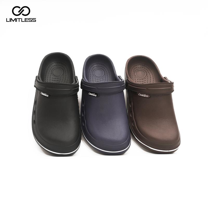 Limitless - Sandal Baim Pria Lab Terbaru Sendal Cowok Kodok Slipon Tali Belakang Tidak Pengap Bahan Berkualitas Ringan - Size 40-44 Karet 3