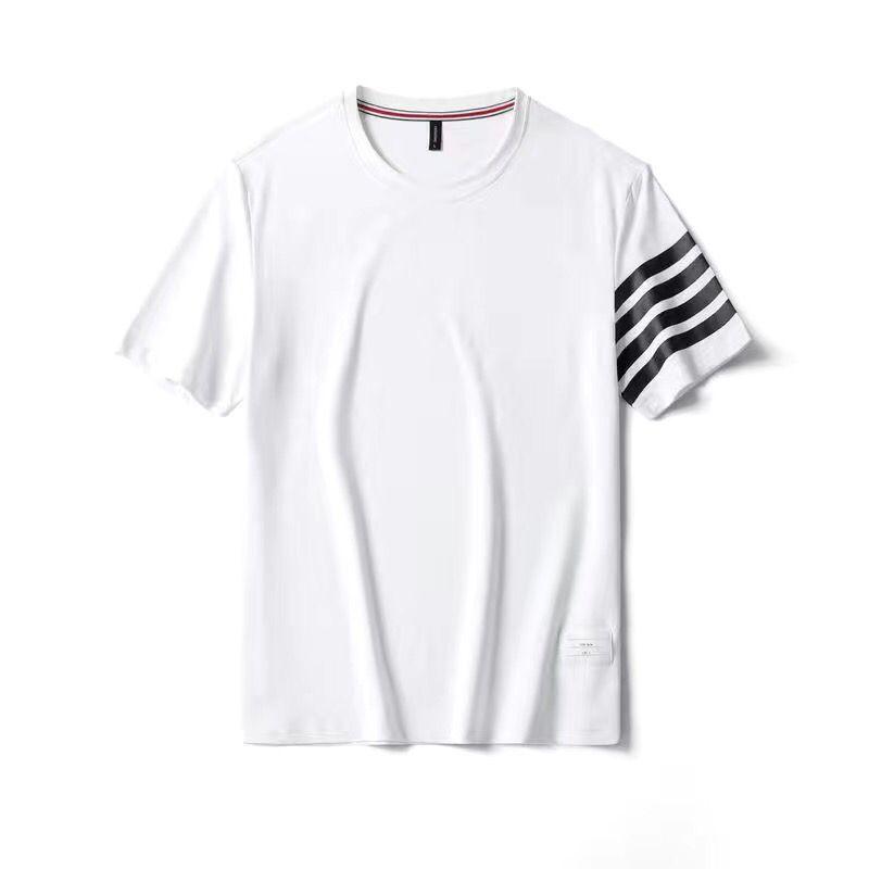 Product Introduction of 2023 New Summer Casual Set Korean Style Trendy Four-Bar Shorts Casual Sports Short T-Shirt Round Neck Short Sleeve Men's Clothing Closed 17