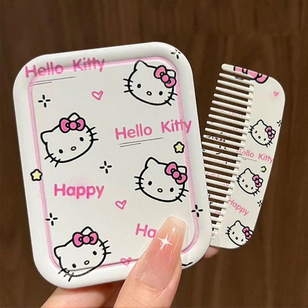Gương Nhỏ Gấp Gọn Cầm Tay Có Lược, Thích Hợp Mang Theo Sinh Viên, Gương Gấp Cầm Tay, Thiết Kế Dễ Thương, Lý Tưởng Để Trang Điểm