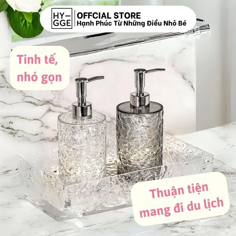 Lọ Chiết Dầu Gội, Sữa Tắm Nhỏ Gọn HYGGE Chai Chiết  Có Thể Mang Đi Du Lịch Tiện Lợi 6