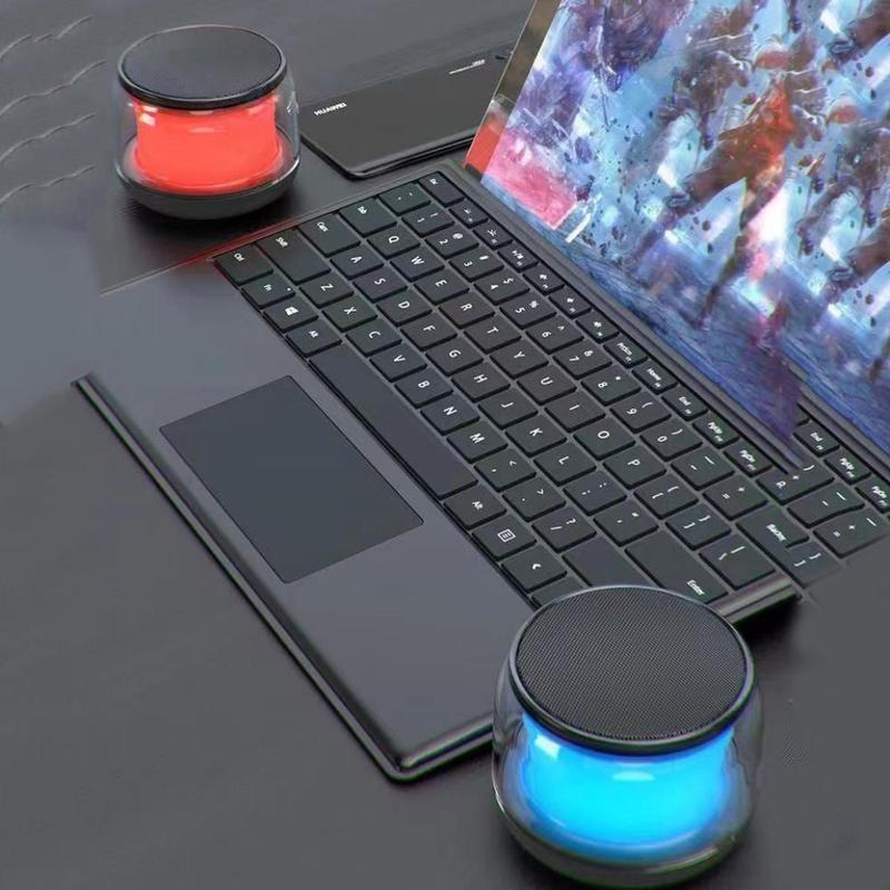 Product Introduction of RGB Night Light Audio Wireless Speaker 3D Stereo Sound Wireless Charger Multifunction Bluetooth Speaker ABS Mini 10