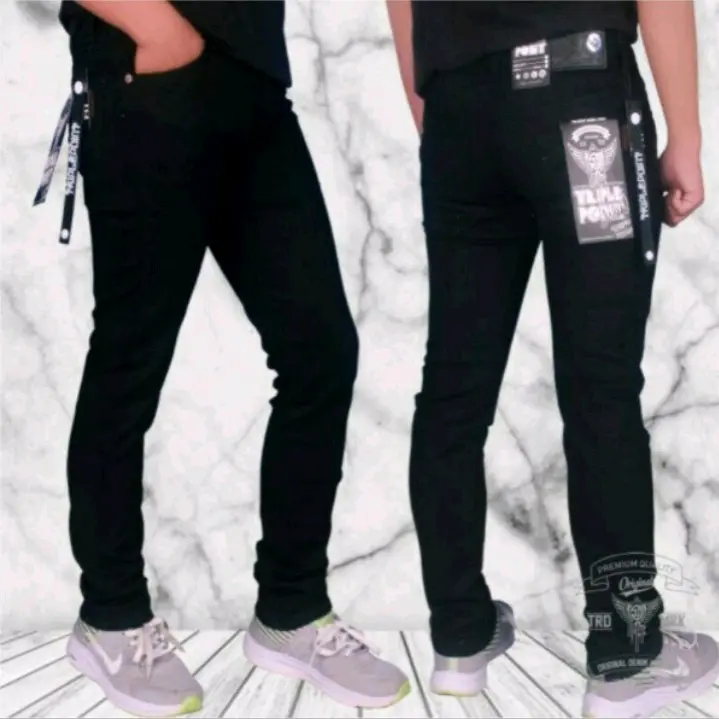 triple point jeans slim fit warna HITAM PEKAT