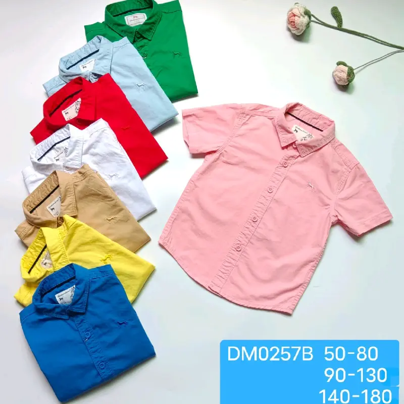 Kemeja anak laki laki / Bayi cowok import warna putih , coklat , biru , merah , pink & merah umur 6 bulan - 11 tahun 1