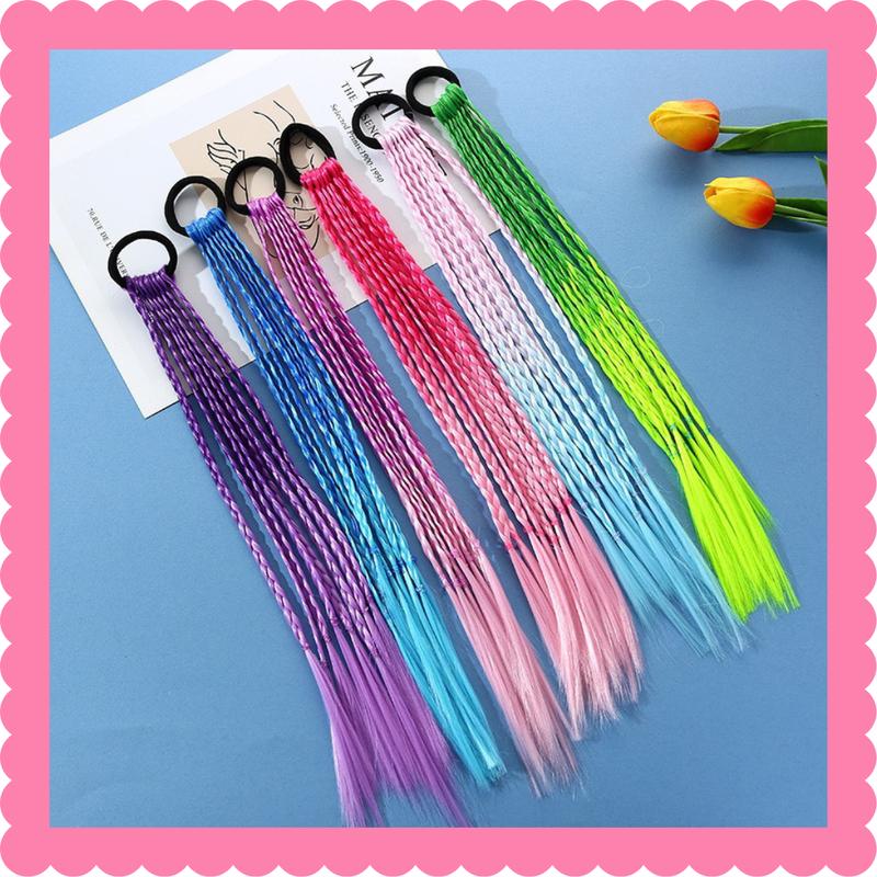 Tóc tết Minota dây buộc tóc giả tết đuôi ngựa 8 lọn màu sắc cho bé gái - Tóc giả biểu diễn cho bé gái T31