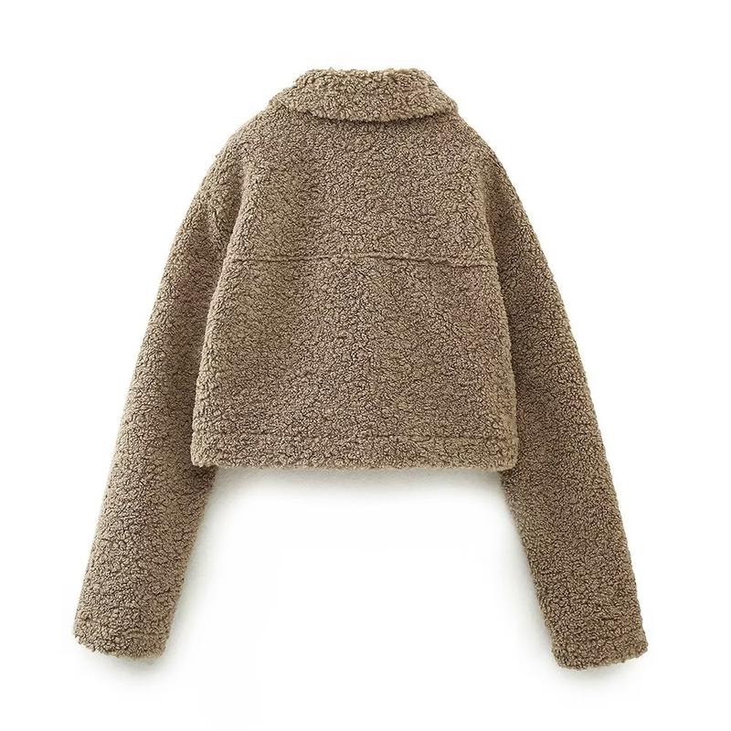 Áo Khoác Nữ, Thời Trang, Thường Ngày, Màu Trơn Nút Phía Trước, Màu Trắng Phối Women Top 2