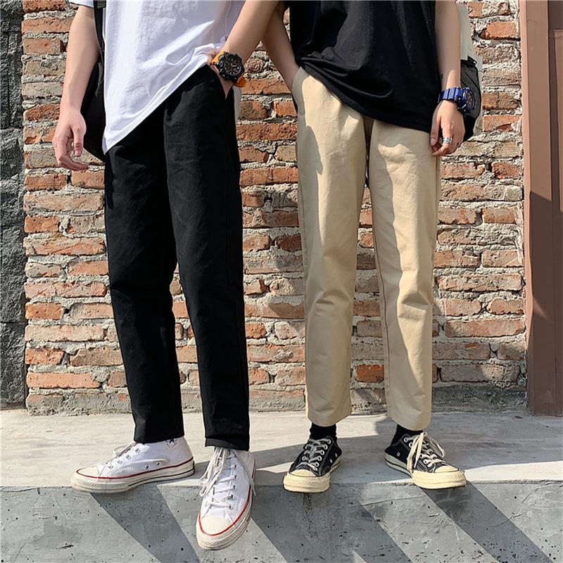 Quần kaki nam baggy ống suôn basic unisex kiểu quần hàn quốc thời trang slimfit có đai lưng chun
