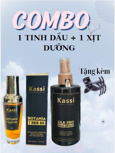 COMBO 1 XỊT DƯỠNG TÓC KASSI VÀ 1 TINH DẦU KASSI - CHĂM SÓC TÓC TẠI NHÀ CHUẨN SALON bạch luu