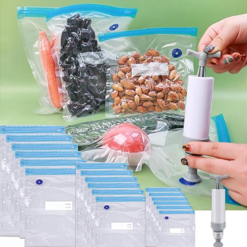 Túi Chân Không, Túi Niêm Phong Thực Phẩm Có Thể Tái Sử Dụng, Túi Đựng Chân Không, Túi Sắp Xếp Nén Gấp Gọn, Tiết Kiệm Không Gian Du Lịch, Gói Niêm Phong 1