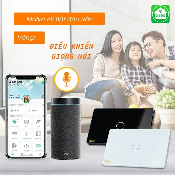 [CHỐNG GIẬT] Công tắc cảm ứng Hunonic Datic 1 Nút Công Suất Lớn kết nối Wifi điều khiển bình nóng lạnh, điều hoà 7