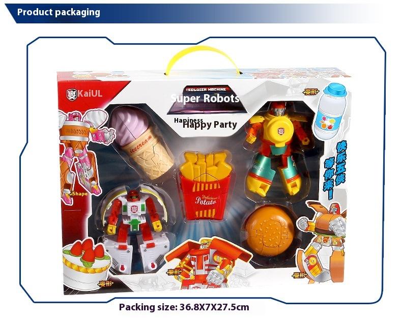 Product Introduction of Transformation Toy Robot Simulation French Fries Burger Ice Cream Children's Transformation Toy Gift 10