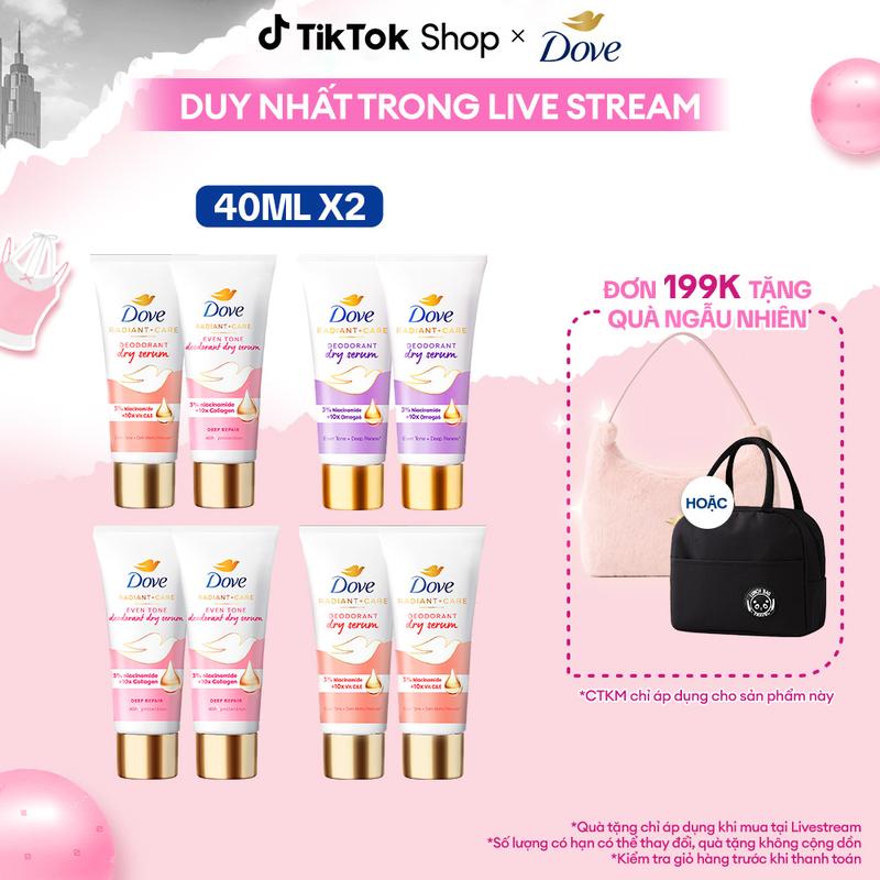   KOL Live 6  Combo 2 Kem Ngăn Mùi Vùng Cánh Tinh Chất Serum Dove Dành Cho Nữ Với 3% Niacinamide Hỗ Trợ Da Cánh Sáng Mịn Đều Màu 40mlx2  6  