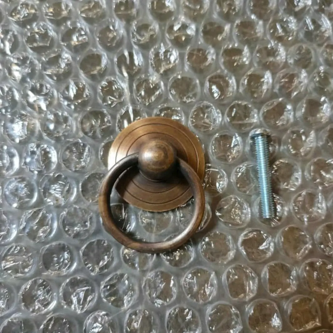 Handle / Tarikan Laci Kuningan Antik Motif Anting Kuningan