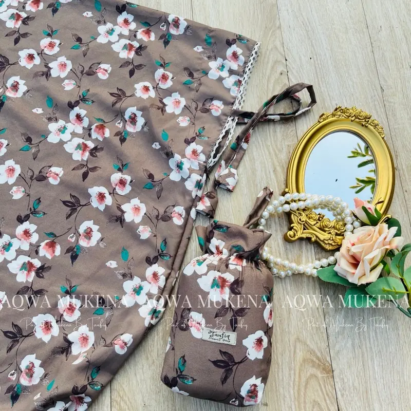 Mukena Catalya Series By Mukena by Taufiq | Mukena Traveling Pouch Motif | Mukena 2in1 Resleting 3