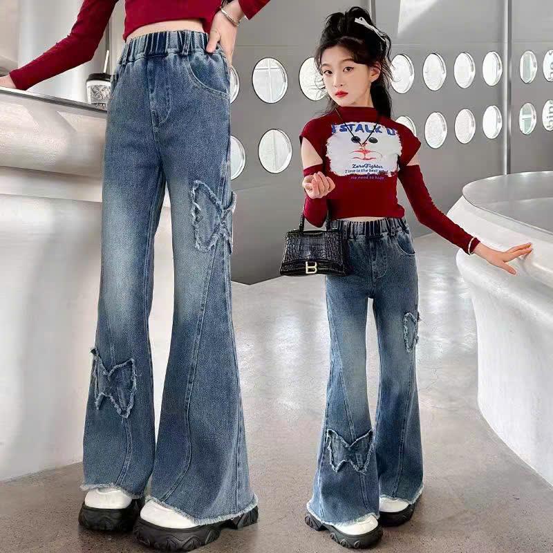 QUẦN JEAN LOE HÌNH BƯỚM 2 MÀU CHO BÉ GÁI CỰC KÌ PHONG CÁCH 0