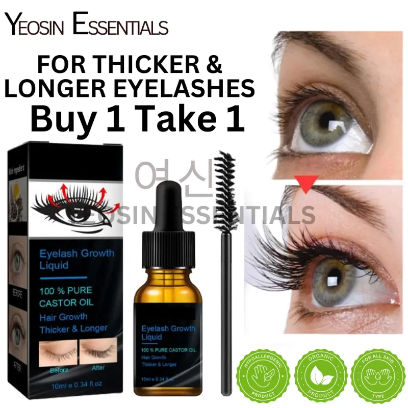 【Buy 1 Take 1】 BUY 1 TAKE 1 Castor Oil Organic Eyelash Mascara Eyebrow Grower Lashes Longer Thicker Hair Women Men