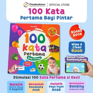 (Ukuran JUMBO dan TEBAL) Buku Bayi Aktivitas Mengenal Kata Bayi Anak 6 Bulan - 100 Kata Pertama Bayi Pintar - Zain