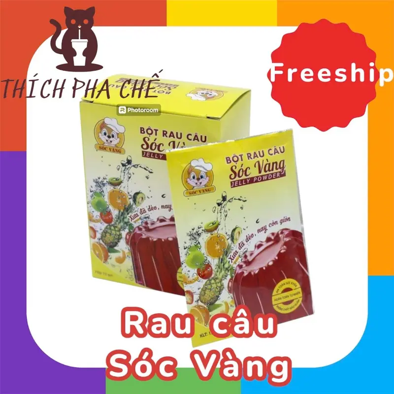 bột rau câu Sóc Vàng dẻo giòn Hộp 10 Gói 0