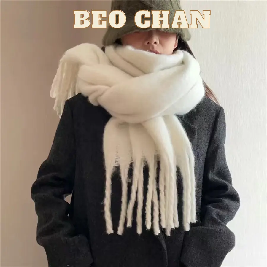 Khăn len quàng cổ nam nữ choàng cổ nam Pastel trơn, khăn đôi nam nữ quà tặng giáng sinh mềm mịn nhẹ ấm -  BEOCHANCHAN