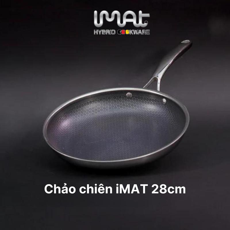 Chảo chiên iMAT Hybrid 28cm Inox 304 & 430 Lớp chống dính Ceramic Công nghệ Blackcube Bảo hành 12 tháng Dùng cho mọi bếp