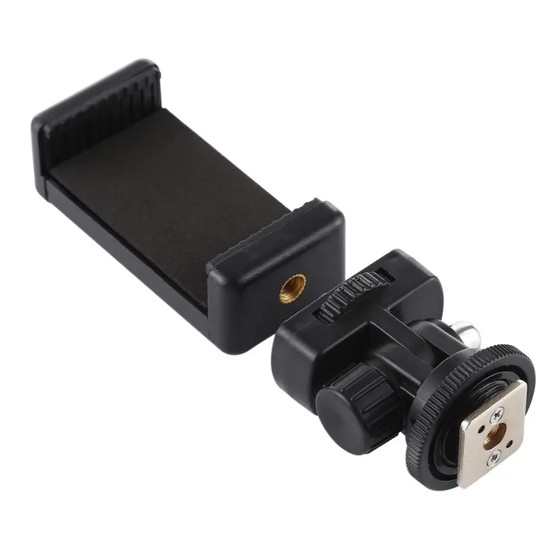 PULUZ 1/4 Inch Tripod Mount Adapter, Tripod Mount Adapter with Phone Holder, Tripod Mount Adapter with Phone Clamp for iPhone Samsung 0