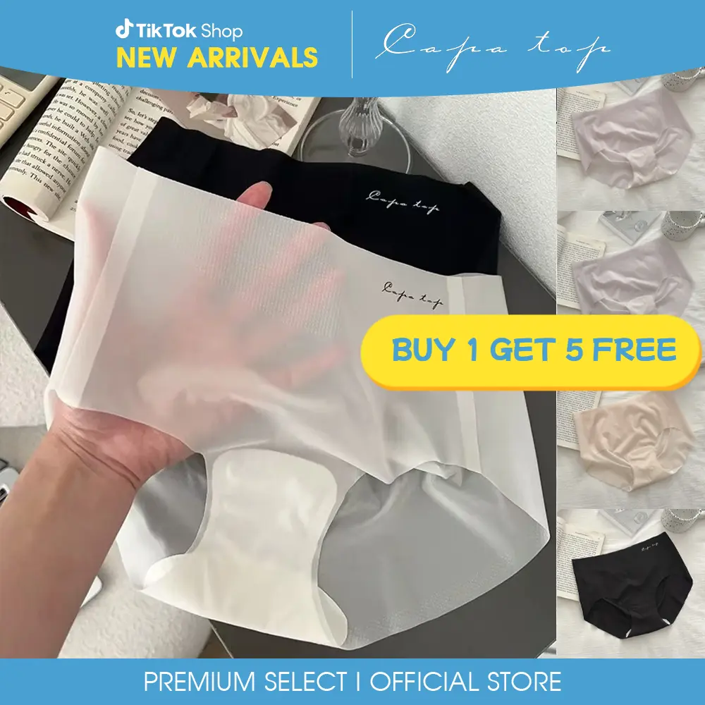 Buy 1 Get 5 free Wealurre Womens Underwear High Waisted Seamless Thongs for Women Breathable No Show Panties for Ladies Comfort Cotton bra  sleeves long  torso