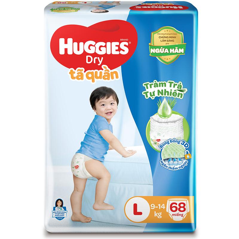 Huggies Dry tràm trà tã bỉm quần/dán L68/XL60/XXL54//M76/L68/XL62