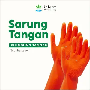 INFARM - Sarung Tangan Berkebun Karet Latex Anti Slip Tahan Air & Tahan Lama Alat Kebun waterproof dan Tahan Sobek Anti Air Bahan Nyaman