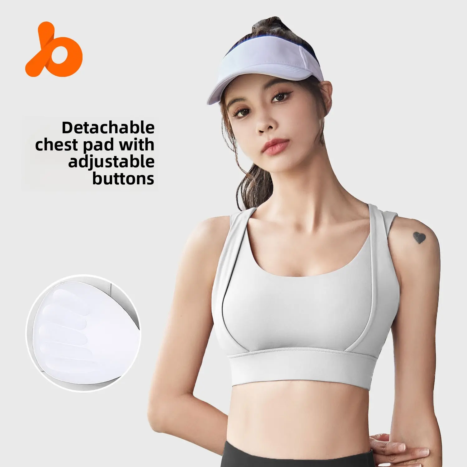 Double-Shoulder Strap High-Strength Shockproof Sports Underwear Double Layer Push-up Workout Chest-Flattering Nude Feel Yoga Bra