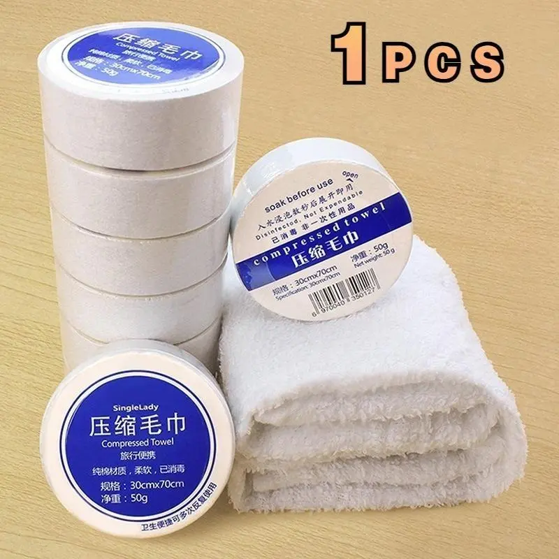 Khăn nén Cầm Tay Du Lịch Ngoài Trời, Khăn Cotton, Thích Hợp Đi Du Lịch, Nhà Nghỉ, 1 miếng