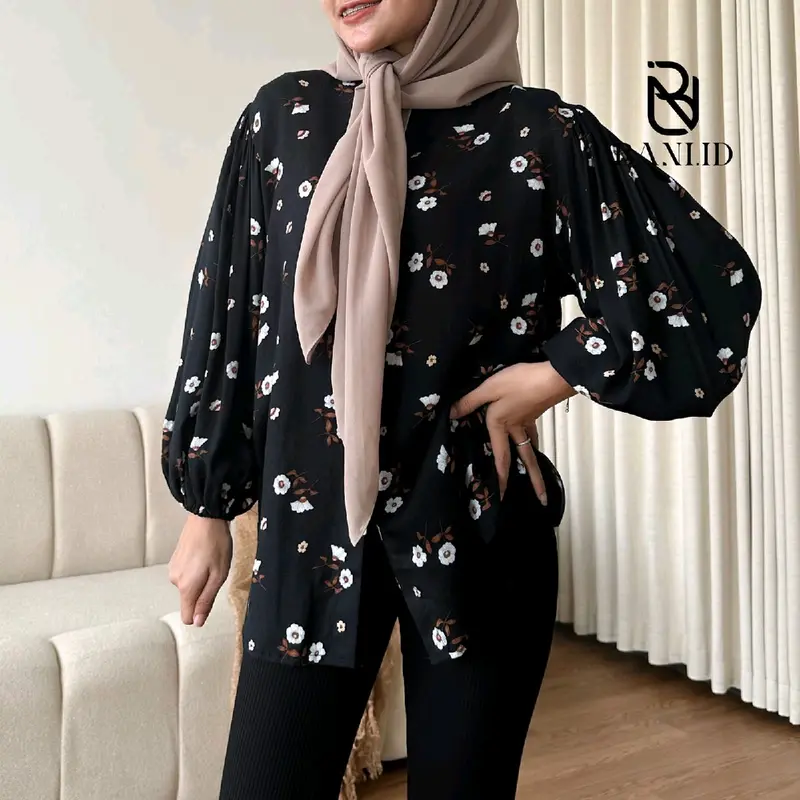 FLOWRA PUFFY BLOUSE RAYON LENGAN BALON 2
